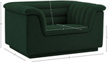 Cascade Chair - Modern Boucle Fabric Seating with Curved Arms and Deep Channel Tufting for Comfort
