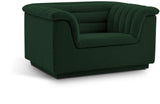 Cascade Chair - Modern Boucle Fabric Seating with Curved Arms and Deep Channel Tufting for Comfort