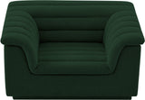 Cascade Chair - Modern Boucle Fabric Seating with Curved Arms and Deep Channel Tufting for Comfort