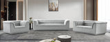Cascade Chair - Modern Boucle Fabric Seating with Curved Arms and Deep Channel Tufting for Comfort