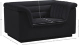 Cascade Chair - Modern Boucle Fabric Seating with Curved Arms and Deep Channel Tufting for Comfort
