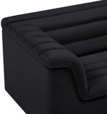 Cascade Chair - Modern Boucle Fabric Seating with Curved Arms and Deep Channel Tufting for Comfort