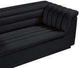 Cascade Boucle Fabric Sofa - Modern Elegance with Curved Arms and Deep Channel Tufting for Comfort
