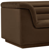 Cascade Chair - Modern Boucle Fabric Seating with Curved Arms and Deep Channel Tufting for Comfort