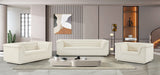 Cascade Chair - Modern Boucle Fabric Seating with Curved Arms and Deep Channel Tufting for Comfort