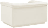 Cascade Chair - Modern Boucle Fabric Seating with Curved Arms and Deep Channel Tufting for Comfort
