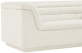 Cascade Boucle Fabric Sofa - Modern Elegance with Curved Arms and Deep Channel Tufting for Comfort