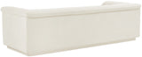 Cascade Boucle Fabric Sofa - Modern Elegance with Curved Arms and Deep Channel Tufting for Comfort