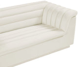 Cascade Boucle Fabric Sofa - Modern Elegance with Curved Arms and Deep Channel Tufting for Comfort