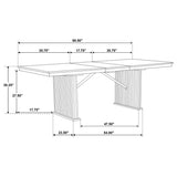 Adina 7-Piece Extension Dining Set Distressed Light Brown