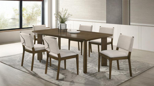 Ottowa 7-piece Rectangular Wood Dining Room Table Set Brown