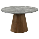 Franklin 5-Piece 50-Inch Round Dining Table Set Grey and Dark Oak