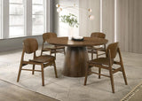 Franklin 5-Piece 54-Inch Round Dining Table Set Dark Brown