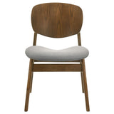 Benford Dining Side Chair Upholstered Seat Dark Brown (Set of 2)
