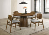 Benford Dining Side Chair Upholstered Seat Dark Brown (Set of 2)
