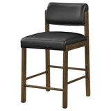 Kehoe Upholstered Counter Height Chair Black and Walnut (Set of 2)