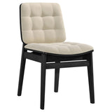 Hamlyn 5-Piece Round Wood Dining Set Cream and Black