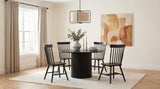 Hamlyn 5-Piece Round Wood Dining Set – Black