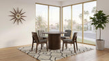 Hamlyn 5-Piece Round Wood Dining Set Grey and Walnut