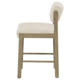 Kehoe Upholstered Counter Height Chair Cream and Natural Oak (Set of 2)