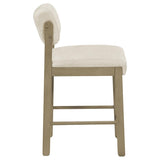 Kehoe Upholstered Counter Height Chair Cream and Natural Oak (Set of 2)