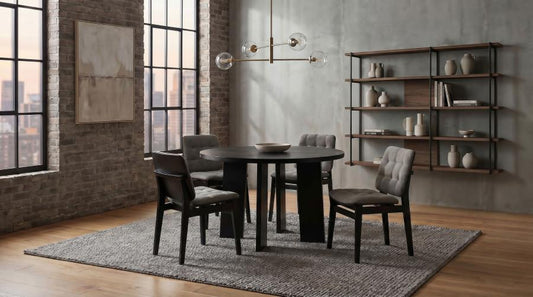 Strouse 5-Piece Dining Set – Grey and Black