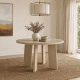 Strouse 47-inch Round Wood Dining Room Table Natural Oak