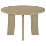 Strouse 47-inch Round Wood Dining Room Table Natural Oak