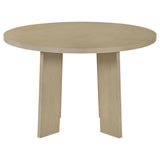 Strouse 47-inch Round Wood Dining Room Table Natural Oak
