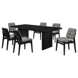 Decker 7-Piece 82-Inch Rectangular Dining Set Grey and Black