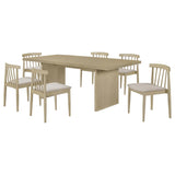 Decker 7-Piece 82-Inch Rectangular Dining Set Wheat and Natural Oak