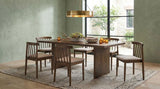 Decker 7-Piece 82-Inch Rectangular Dining Set – Wheat and Walnut