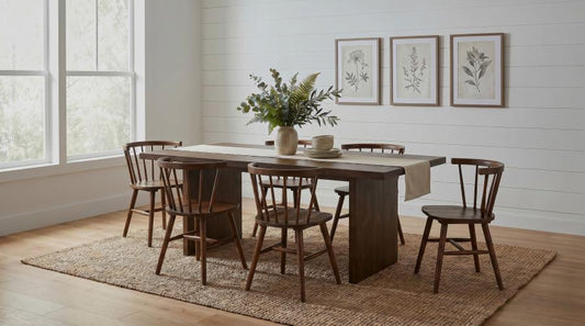 Decker 7-Piece 82-Inch Rectangular Dining Set Walnut