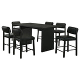 Decker 7-Piece 70-Inch Rectangular Counter Height Dining Set Black