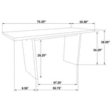 Decker 7-Piece 70-Inch Rectangular Counter Height Dining Set Black and Natural Oak