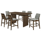 Decker 7-Piece 70-Inch Counter Height Dining Set Grey and Walnut
