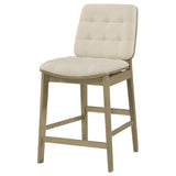 Redbridge Upholstered Counter Chair Cream and Natural Oak (Set of 2)