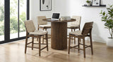 Redbridge Upholstered Counter Chair Cream and Walnut (Set of 2)