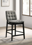 Redbridge Upholstered Counter Chair Grey and Black (Set of 2)