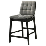 Redbridge Upholstered Counter Chair Grey and Black (Set of 2)