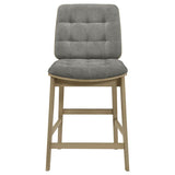 Redbridge Upholstered Counter Chair Grey and Natural Oak (Set of 2)