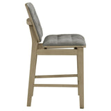 Redbridge Upholstered Counter Chair Grey and Natural Oak (Set of 2)