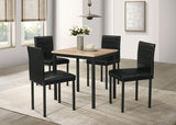 Garza 5-Piece Space Saving Rectangular Dining Table Set Greige Oak