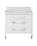 Verona 36" White Vanity with Rectangular Undermount Sink