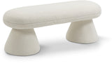 Drum Stylish Faux Shearling Teddy Fabric Bench – Contemporary Comfort for Any Room Décor Upgrade