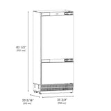 ZLINE 36" Panel Ready Built-In Bottom Freezer Refrigerator,Water Dispenser, Ice Maker, RBIT-36