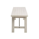 French Country White Wood Dining Bench Seats 3 *