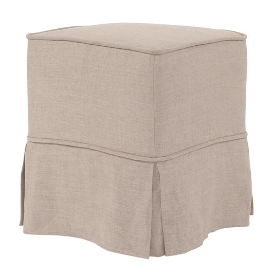 Universal Cube Cover Linen Slub Natural - Skirted -Cover Only