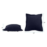 Scroll Puff Ottoman Cover & Cushion- Barbet Royal/Black
