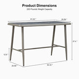 PURPLE LEAF Outdoor Bar Table Patio Dining Table Coffee Kitchen Breakfast Bistro Pub Bar Table for Patio Poolside
